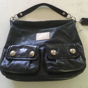 Coach Black Hobo Bag - distressed leather